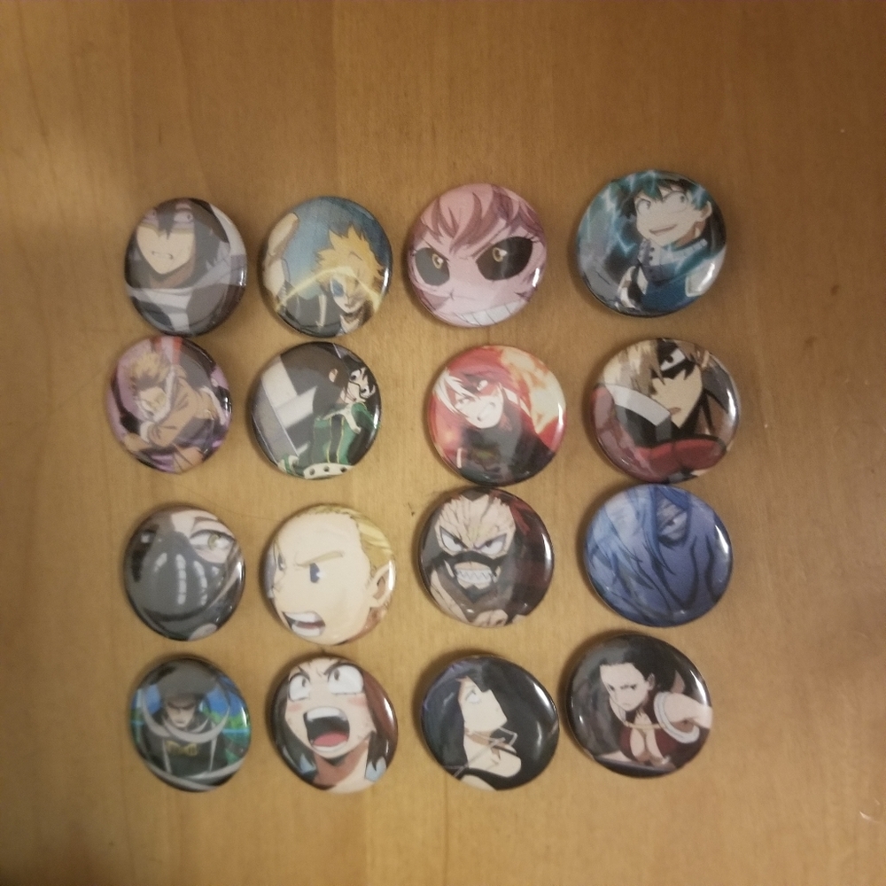 16 my hero academia pin set